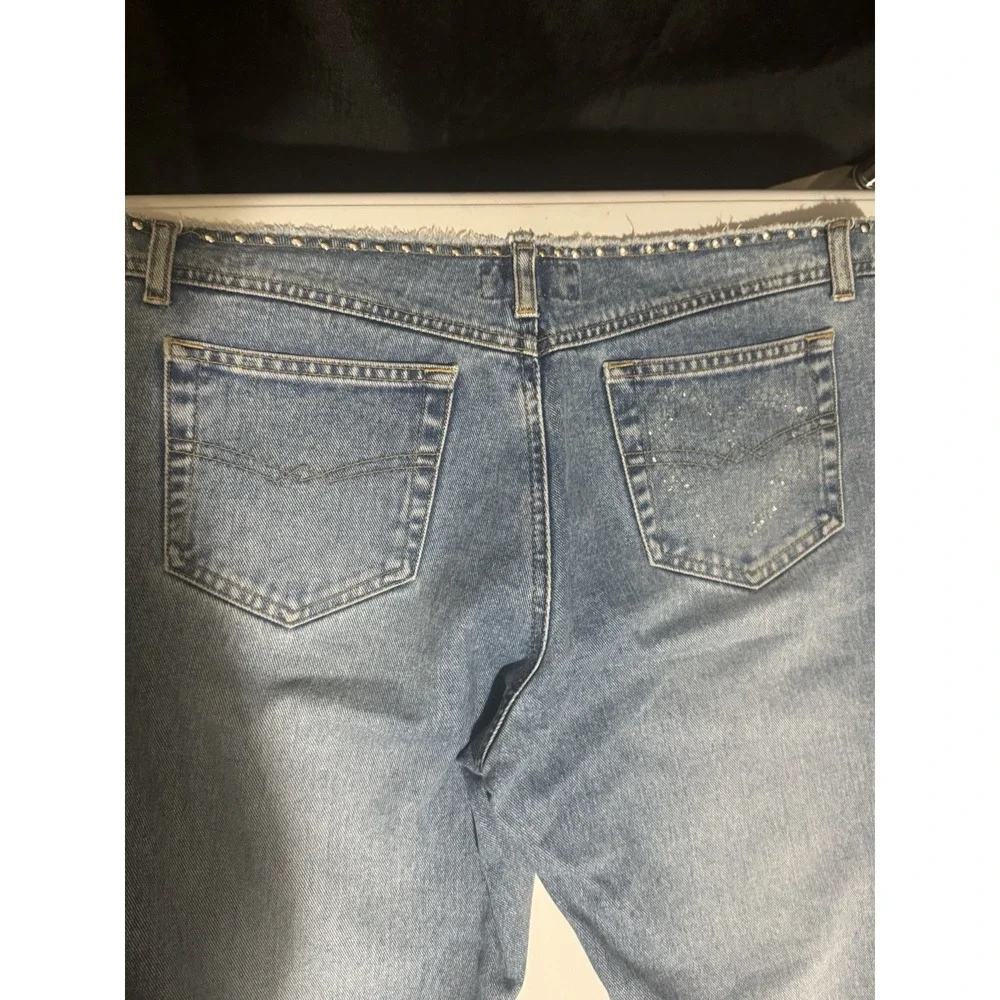 Angels Jeanswear Women's 13 Light Wash Flare Jeans Y2K Studded Waist Vintage
